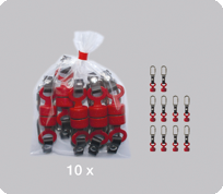 SEGUFIX  SEGUFIX<sup>®</sup>-Magnetschlüssel rot mit Anhänger 10er-Pack 